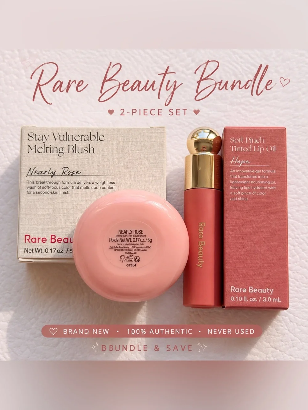Rare Beauty “Nearly Rose “Melting Blush & Soft Pinch Tinted Lip Oil Hope